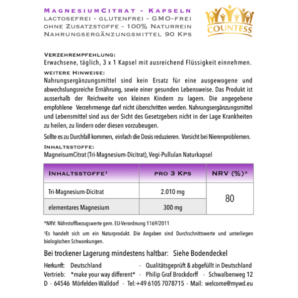 Magnesium-Kapseln 90Stk Information